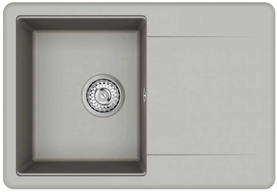 Kriauklė 80% Kvarcas ir 20% Derva 670 x 460 mm Pilka