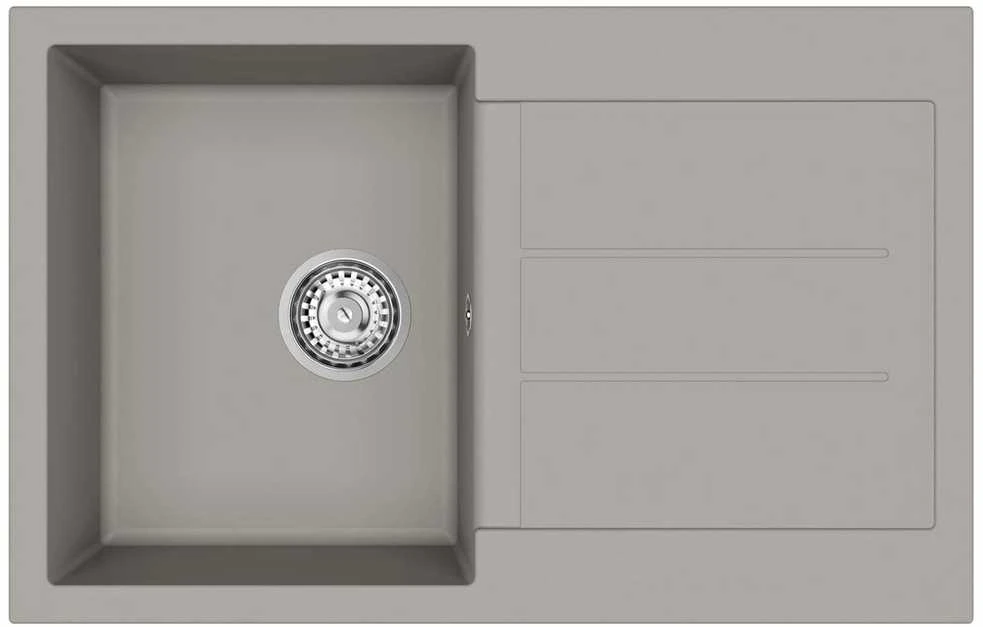 Kriauklė Pilka 780 x 500 mm 80% Kvarcas ir 20% Derva