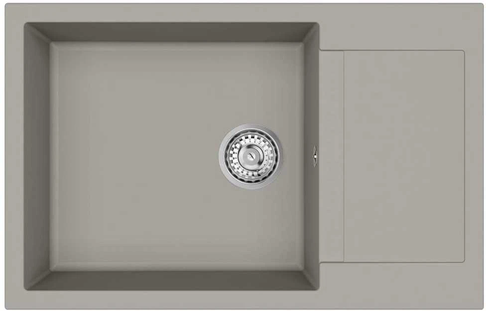 Kriauklė Pilka 780 x 500 mm 80% Kvarcas ir 20% Derva
