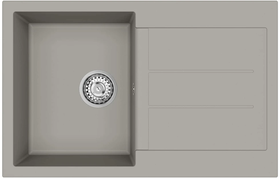 Kriauklė Pilka 780 x 500 mm 80% Kvarcas ir 20% Derva