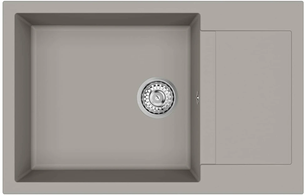 Kriauklė Pilka 780 x 500 mm 80% Kvarcas ir 20% Derva