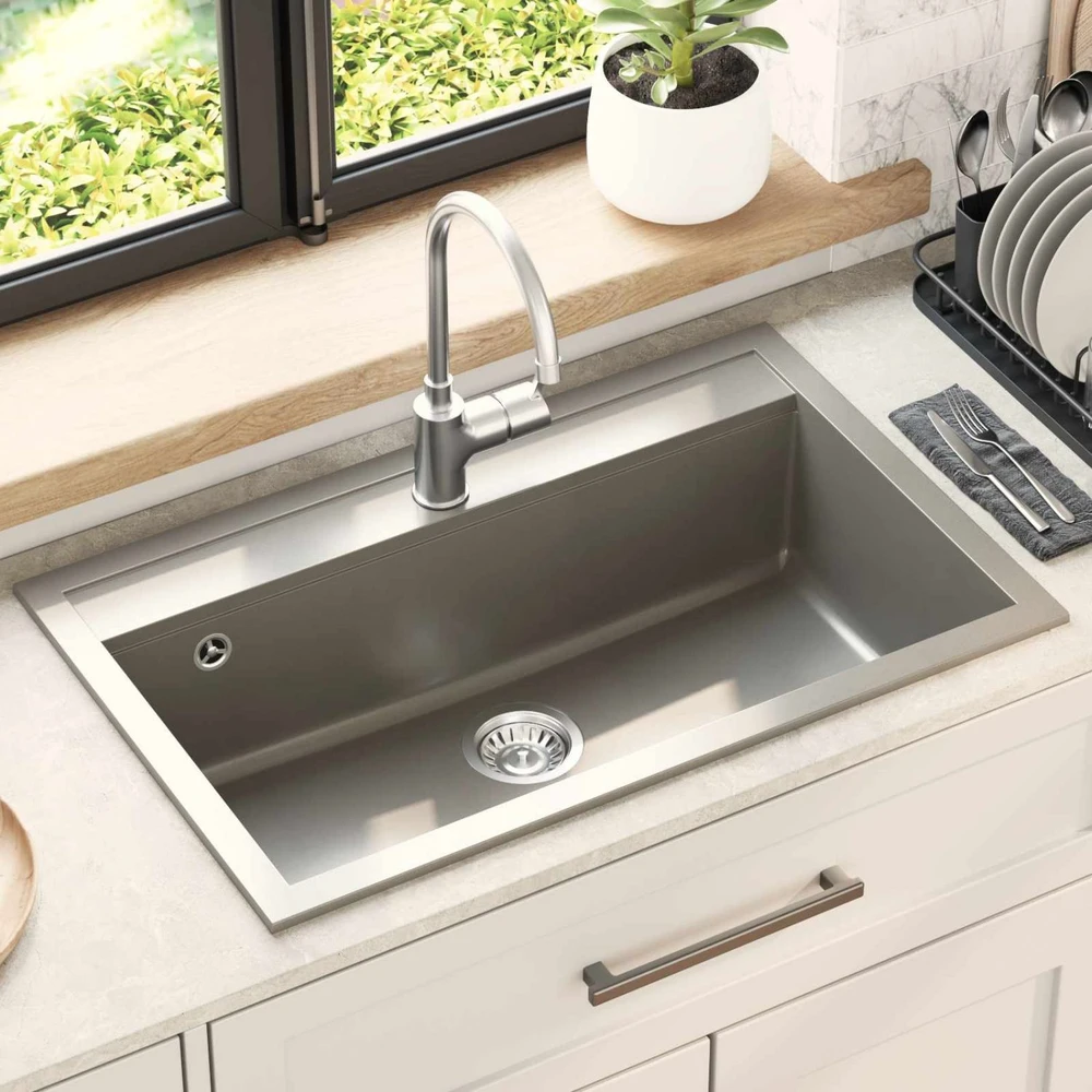 Kriauklė Granitas 795 x 505 mm Pilka
