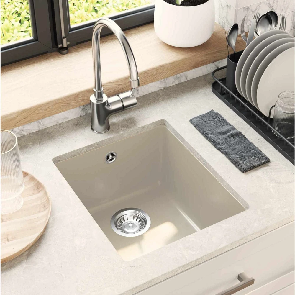 Kriauklė 80% Kvarcas ir 20% Derva 370 x 460 mm Smėlio