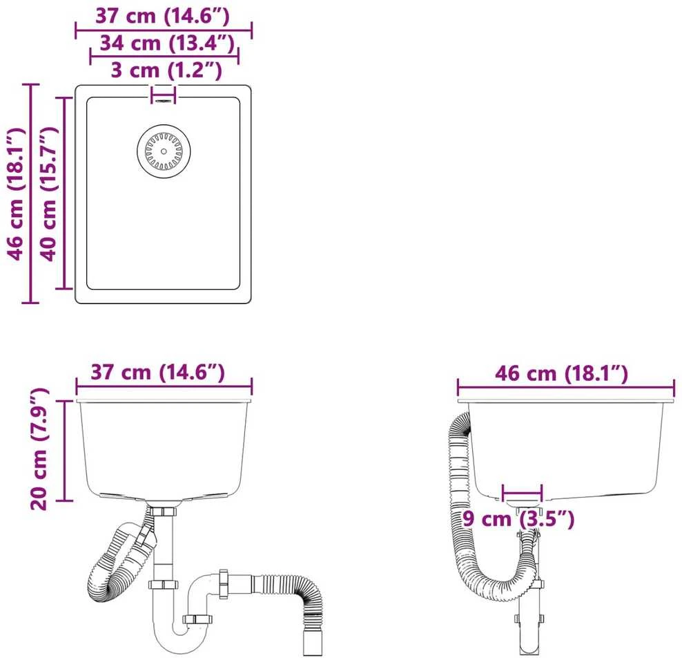 Kriauklė 80% Kvarcas ir 20% Derva 370 x 460 mm Smėlio