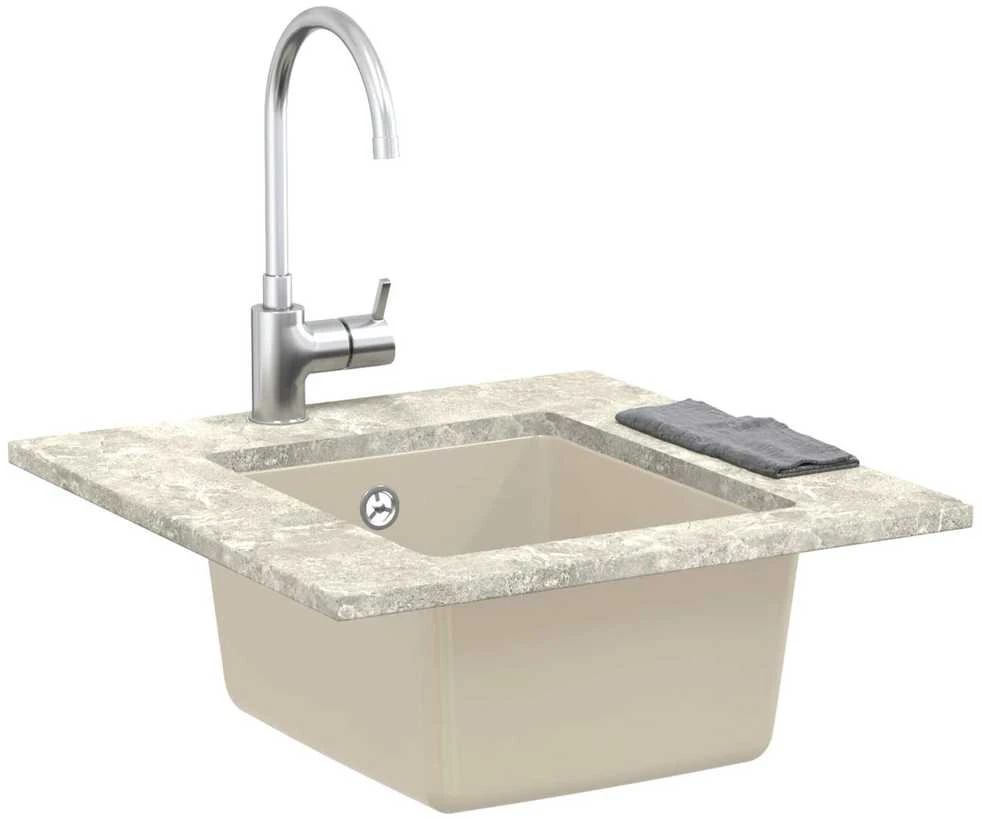 Kriauklė 80% Kvarcas ir 20% Derva 370 x 460 mm Smėlio