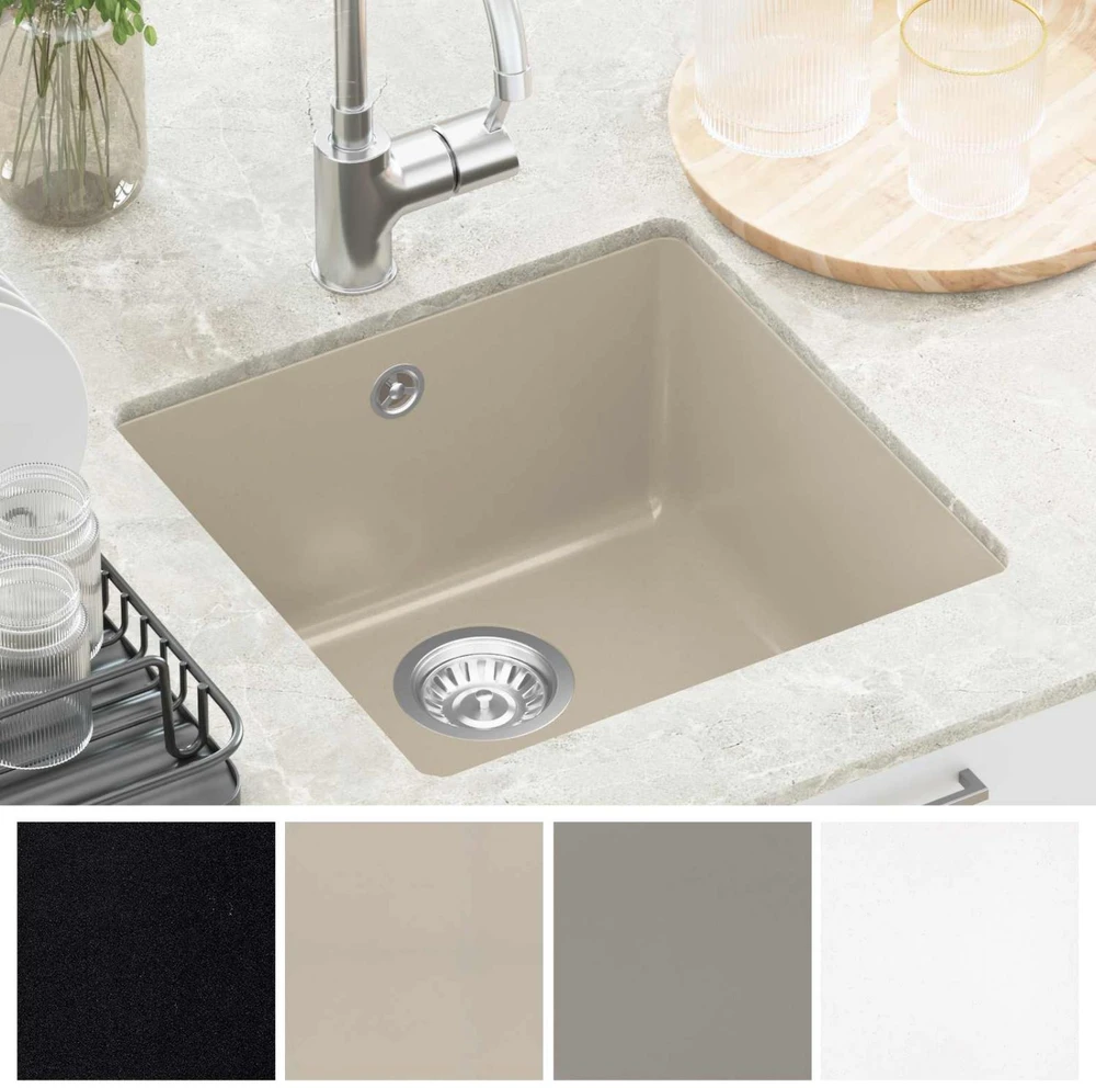 Kriauklė 80% Kvarcas ir 20% Derva 430 x 460 mm Smėlio