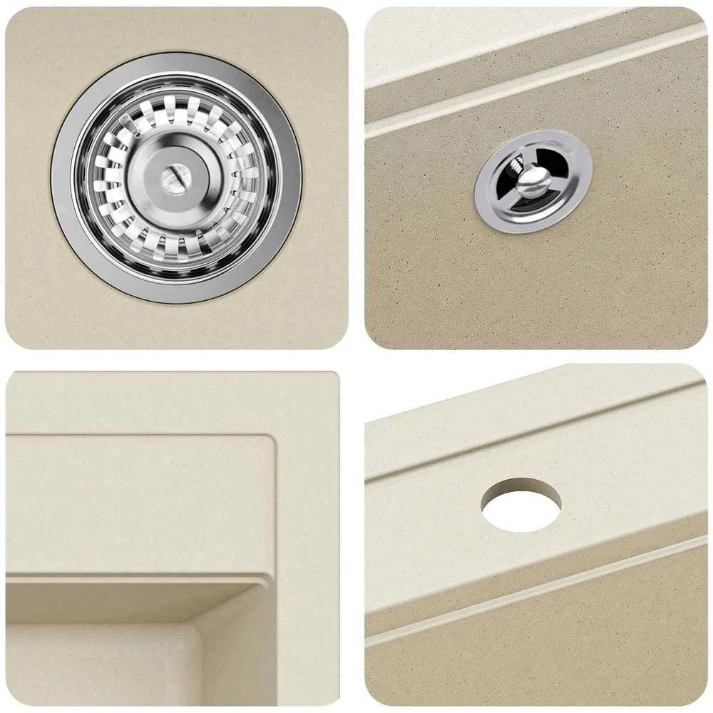 Kriauklė 80% Kvarcas ir 20% Derva 470 x 440 mm Smėlio