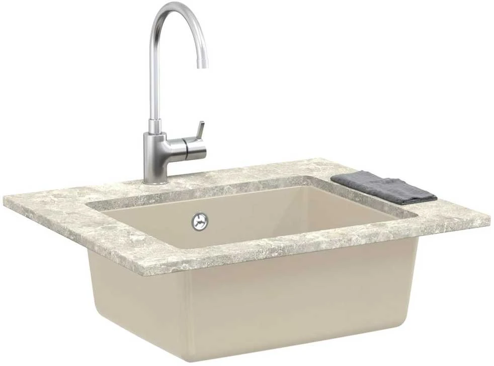 Kriauklė 80% Kvarcas ir 20% Derva 530 x 460 mm Smėlio