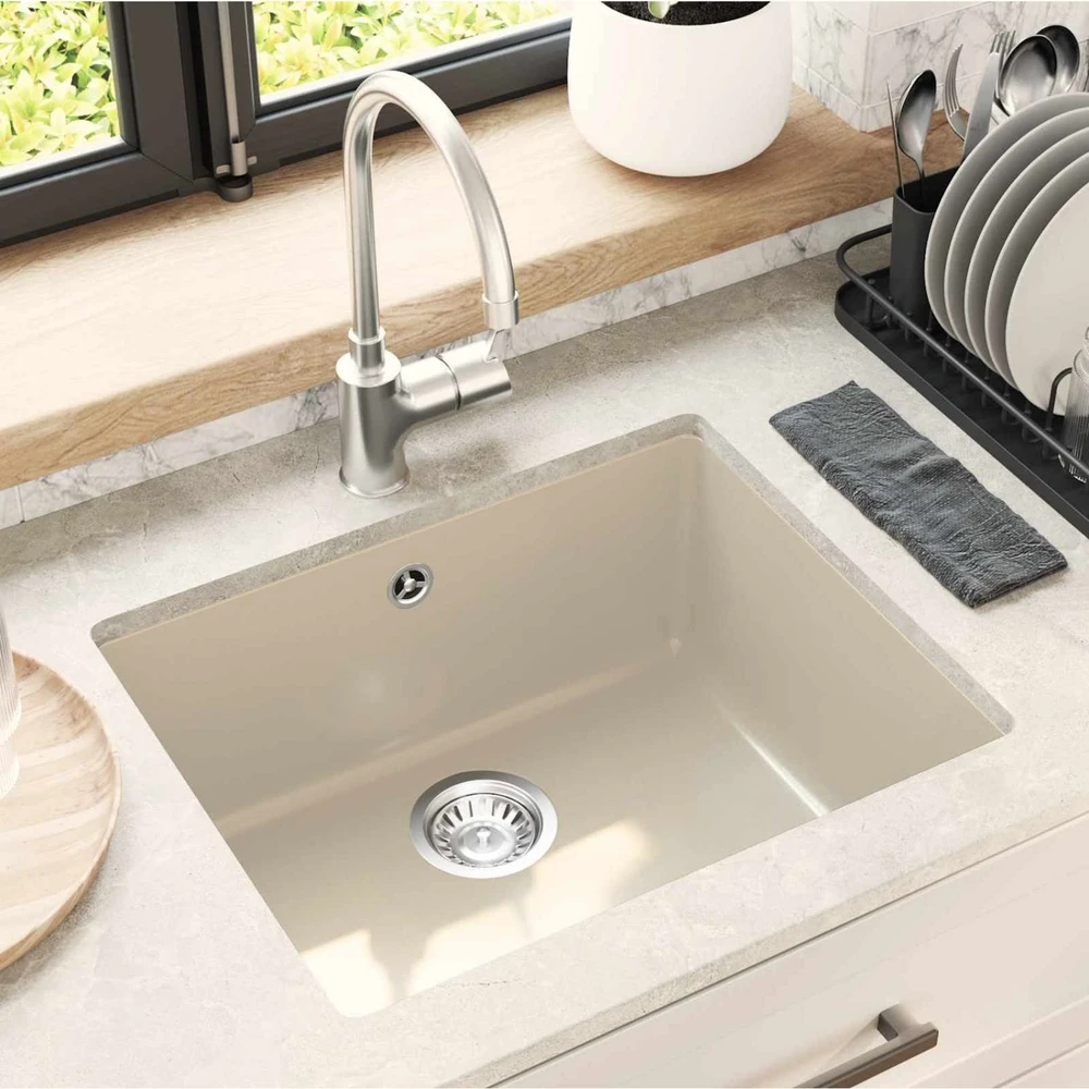 Kriauklė 80% Kvarcas ir 20% Derva 530 x 460 mm Smėlio