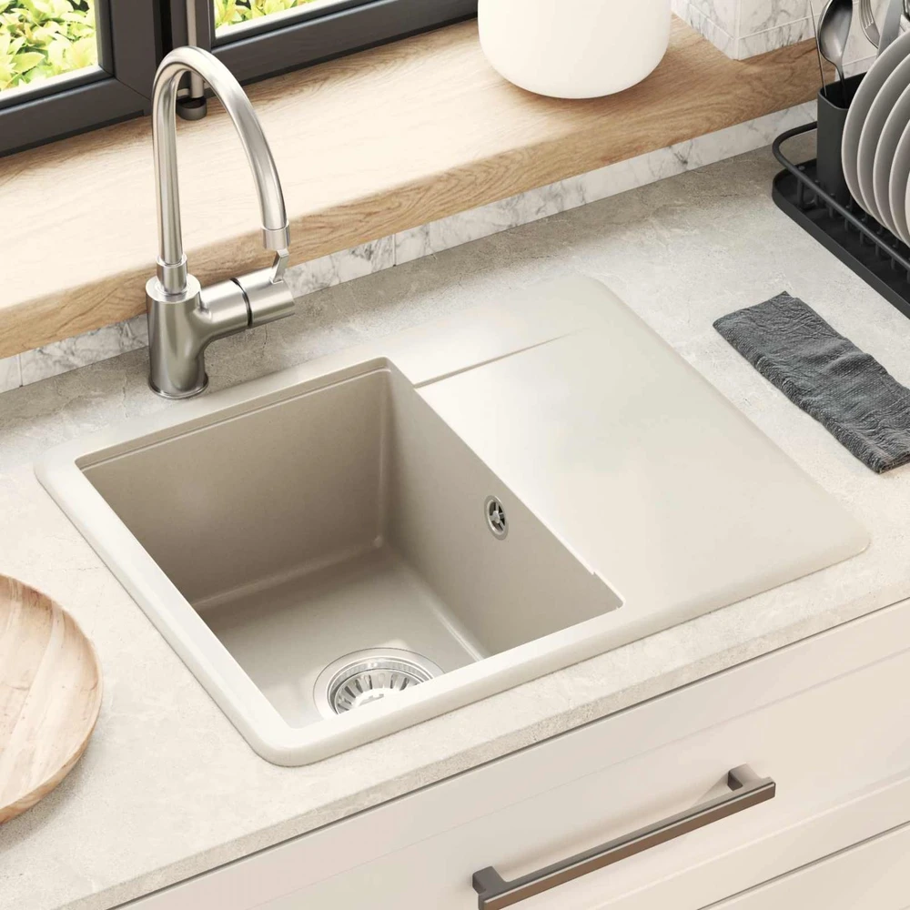 Kriauklė 80% Kvarcas ir 20% Derva 560 x 460 mm Smėlio