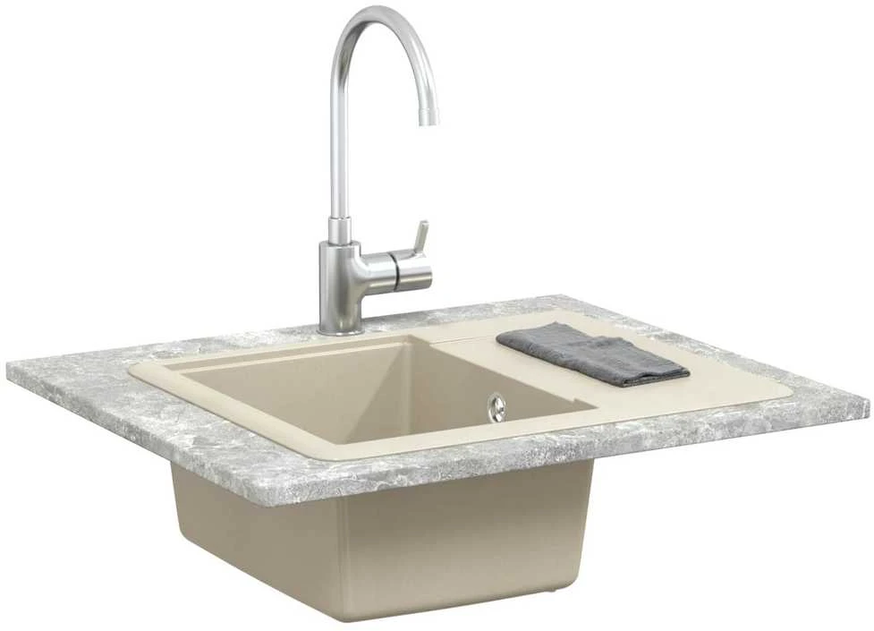 Kriauklė 80% Kvarcas ir 20% Derva 560 x 460 mm Smėlio