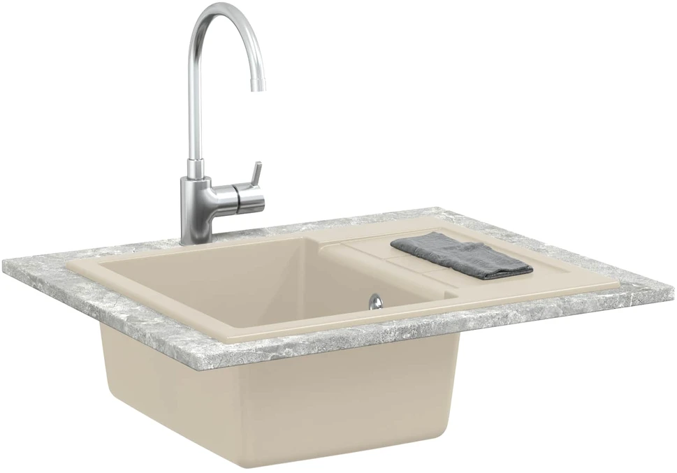 Kriauklė Smėlio 620 x 500 mm 80% Kvarcas ir 20% Derva