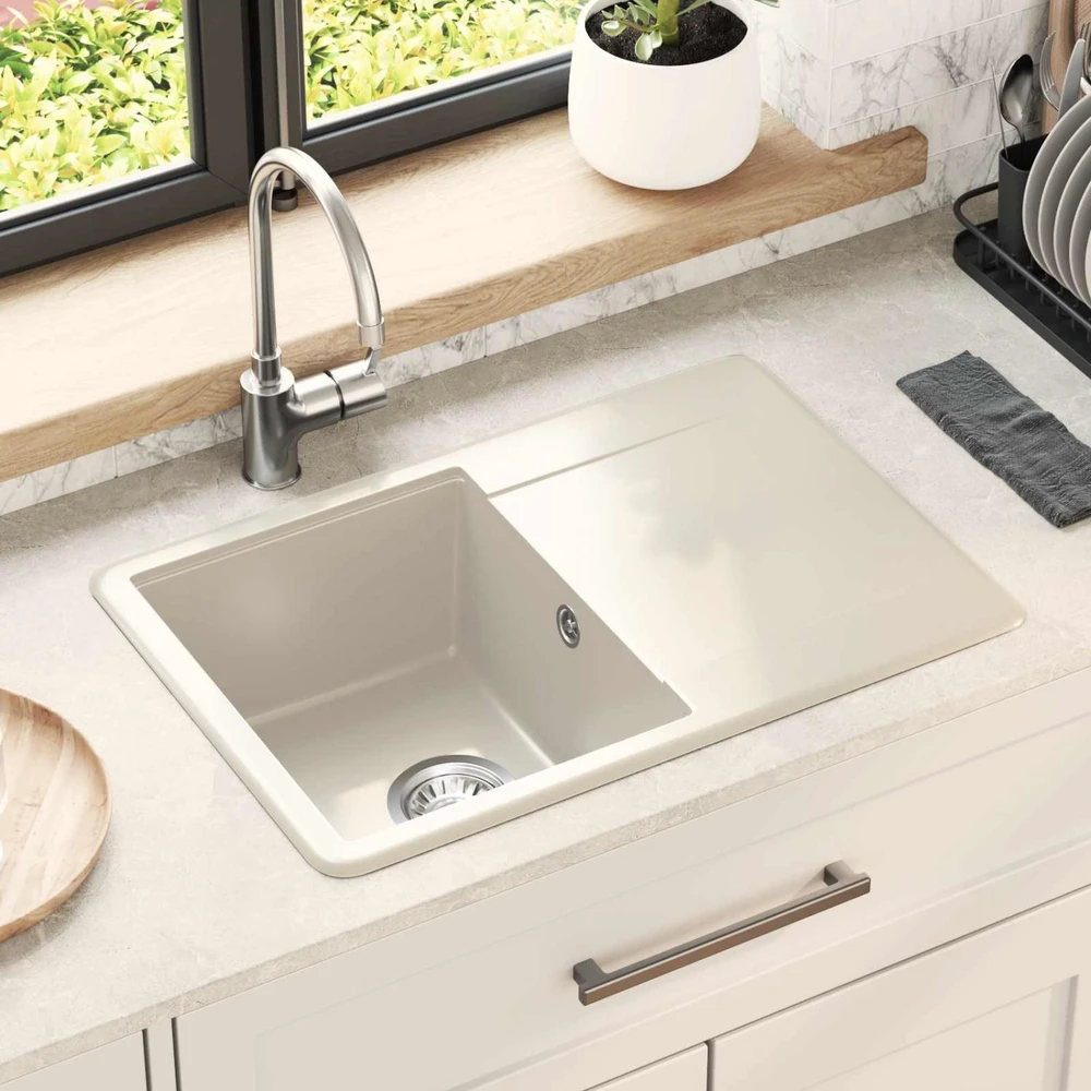 Kriauklė 80% Kvarcas ir 20% Derva 670 x 460 mm Smėlio