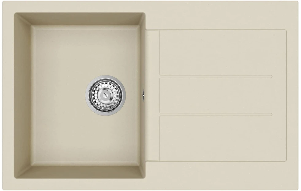 Kriauklė Smėlio 780 x 500 mm 80% Kvarcas ir 20% Derva