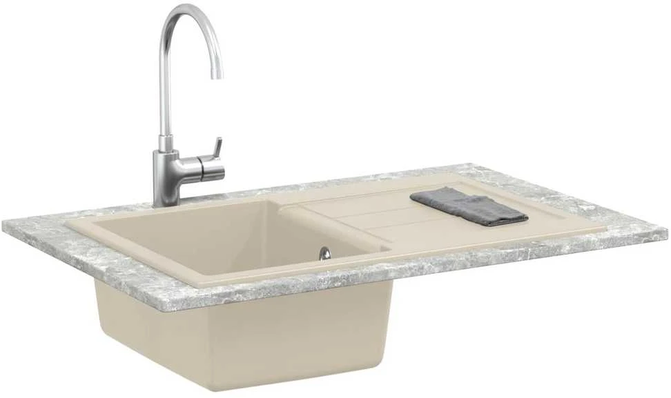 Kriauklė Smėlio 780 x 500 mm 80% Kvarcas ir 20% Derva