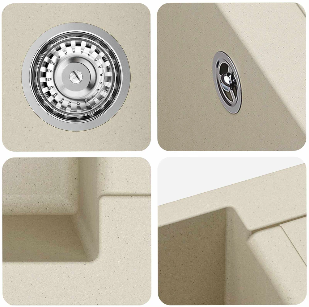 Kriauklė Smėlio 780 x 500 mm 80% Kvarcas ir 20% Derva