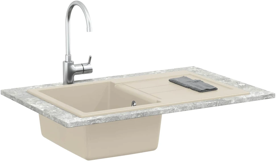 Kriauklė Smėlio 780 x 500 mm 80% Kvarcas ir 20% Derva