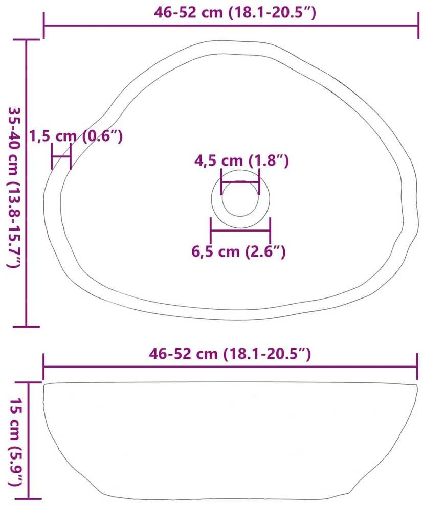 Upių akmens baseinas Šviesiai pilka 52 x 40 x 15 cm Upės Akmuo