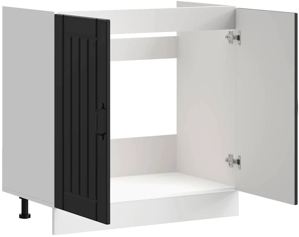 kriauklės pagrindo spintelė "Lucca" Juodas Engineered Wood