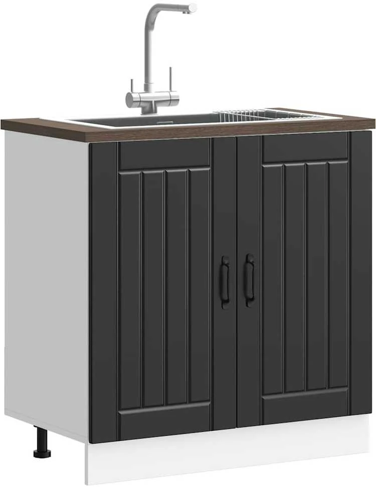 kriauklės pagrindo spintelė "Lucca" Juodas Engineered Wood