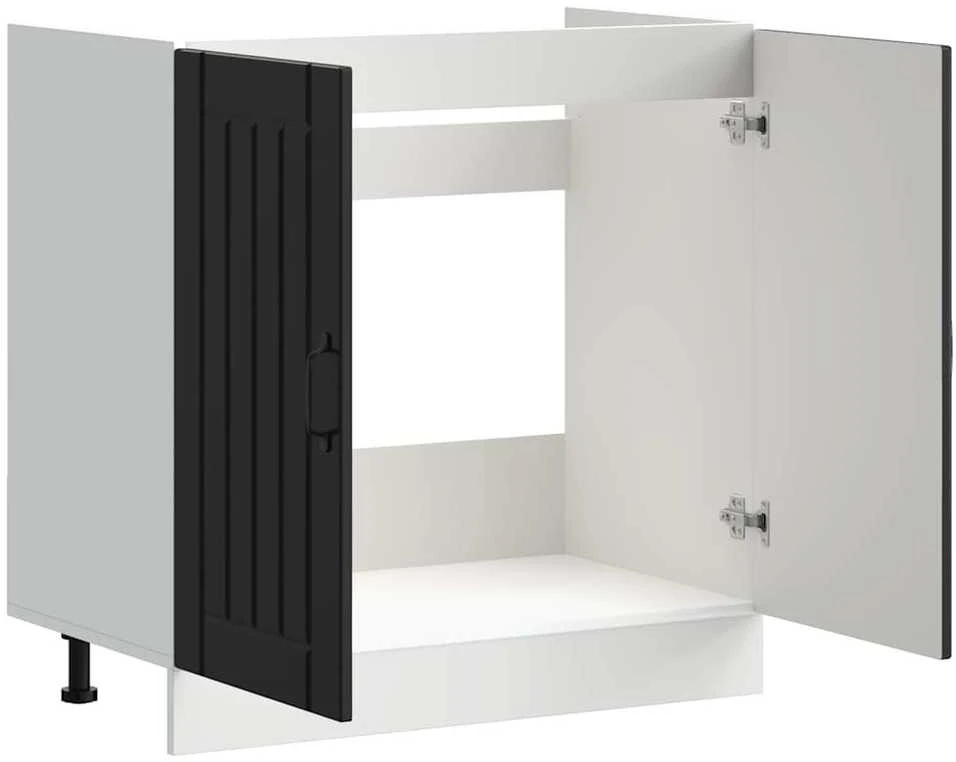 kriauklės pagrindo spintelė "Lucca" Juodas Engineered Wood