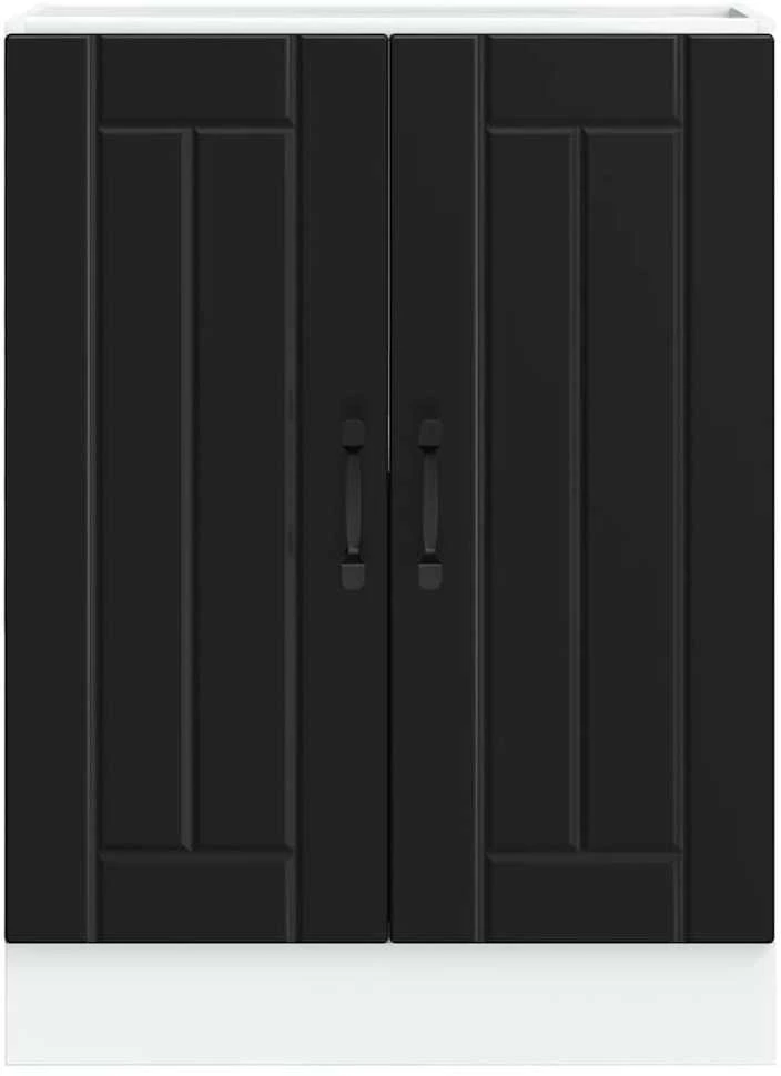 kriauklės pagrindo spintelė "Lucca" Juodas Engineered Wood