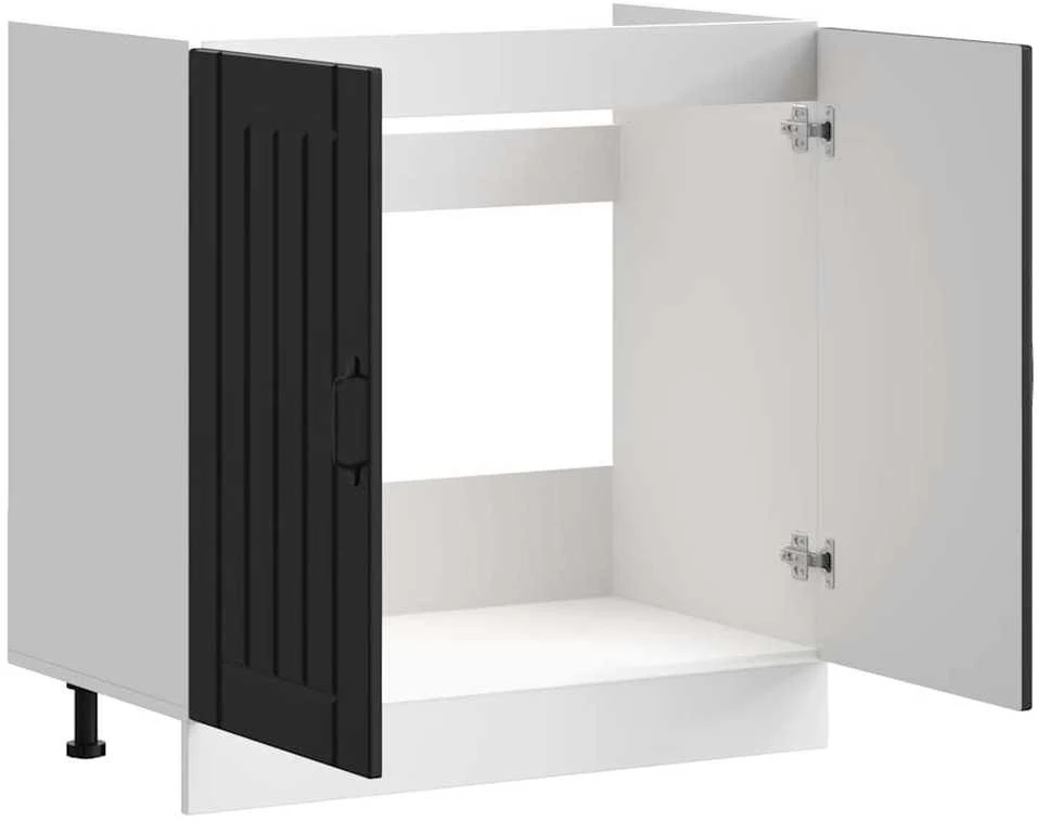 kriauklės pagrindo spintelė "Lucca" Juodas Engineered Wood