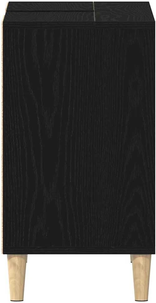 Kriauklės spintelė, juodo ąžuolo spalvos, 80x33x60cm, inžinerinė mediena