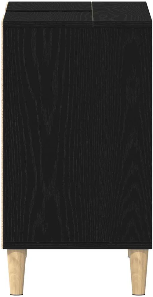 Kriauklės spintelė, juodo ąžuolo spalvos, 80x33x60cm, inžinerinė mediena