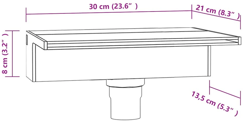 Krioklys su įvairių spalvų LED lemputėmis, 30cm, akrilas