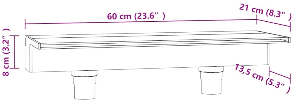 Krioklys su įvairių spalvų LED lemputėmis, 60cm, akrilas