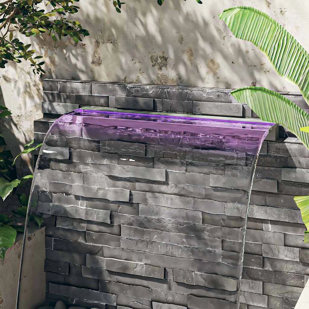 Krioklys su įvairių spalvų LED lemputėmis, 108cm, plienas