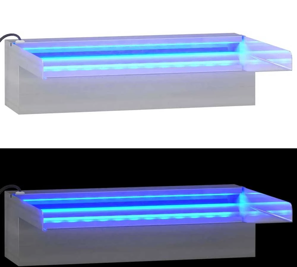 Krioklys su įvairių spalvų LED lemputėmis, 30cm, plienas