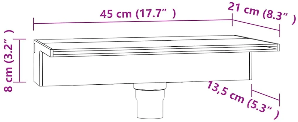 Krioklys su įvairių spalvų LED lemputėmis, 45cm, akrilas