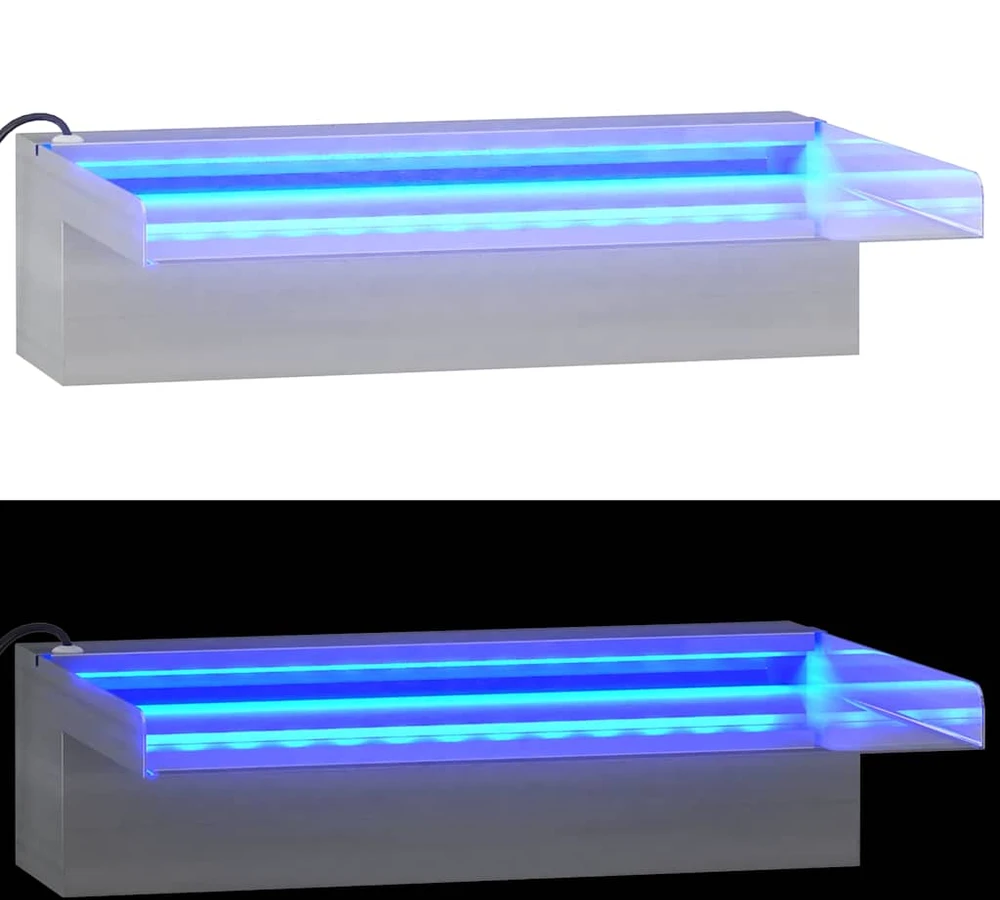 Krioklys su įvairių spalvų LED lemputėmis, 30cm, plienas