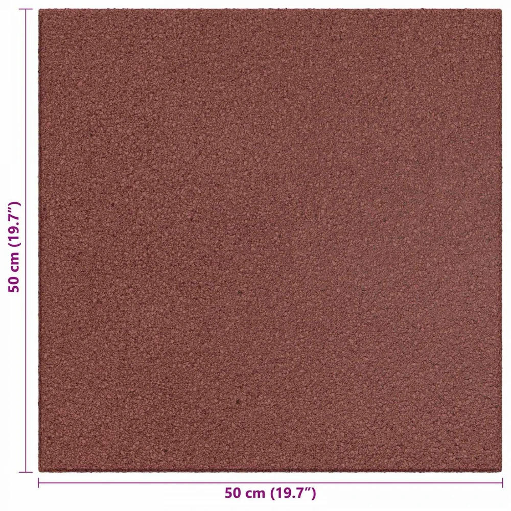 Kritimo apsaugos plytelės 18 vnt. Raudona 50 x 50 cm Guma
