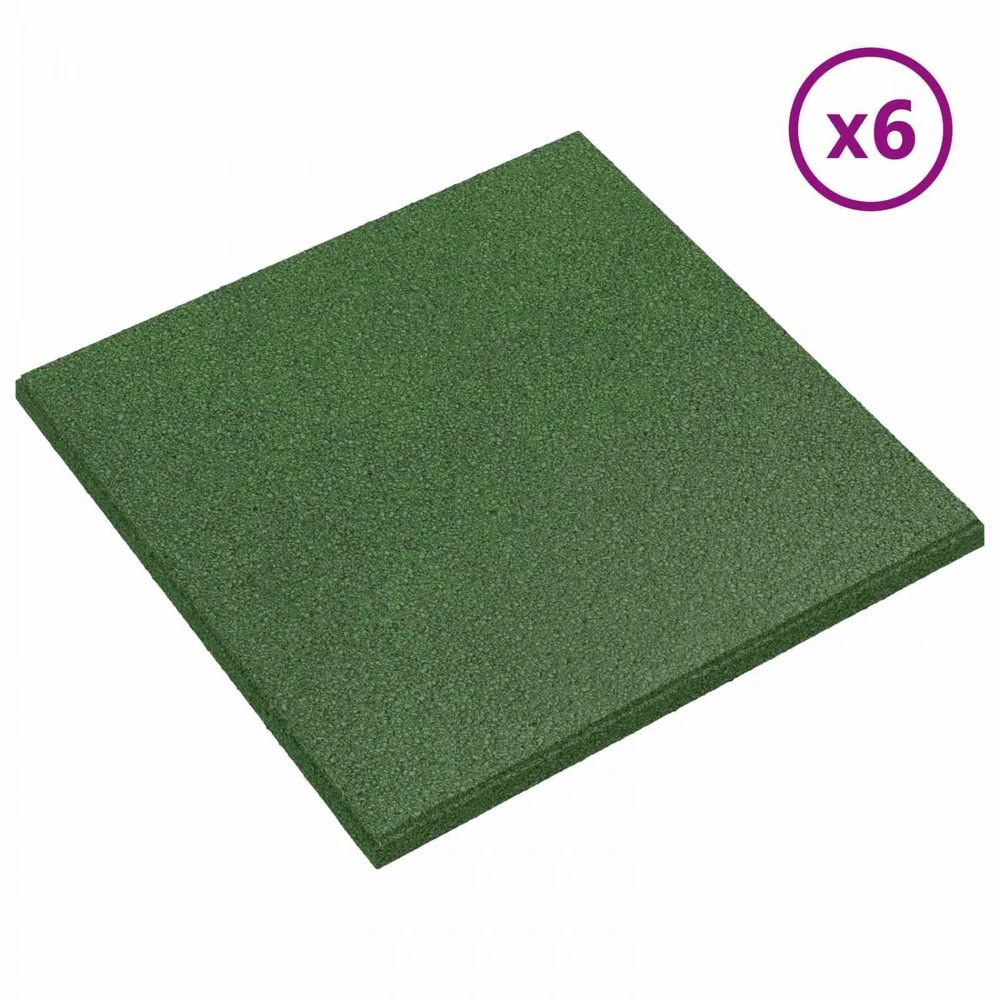 Kritimo apsaugos plytelės 6 vnt. Žalia 50 x 50 cm Guma