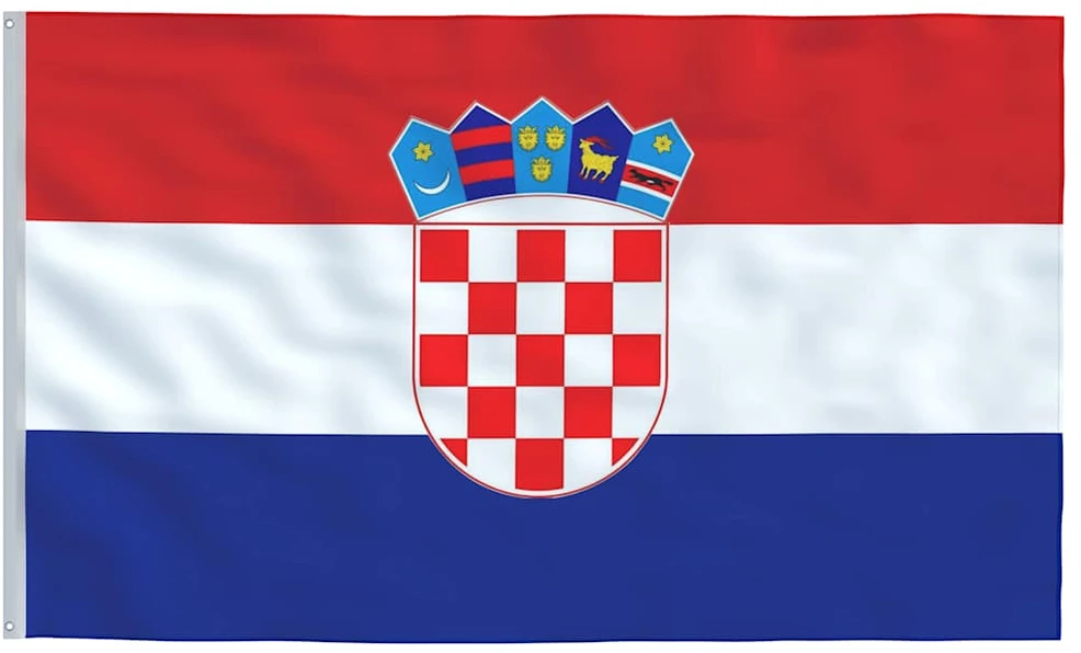 Kroatijos vėliava su stiebu, aliuminis, 6,23m