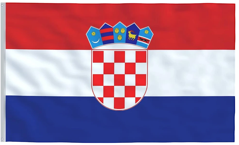 Kroatijos vėliava su stiebu, aliuminis, 5,55m