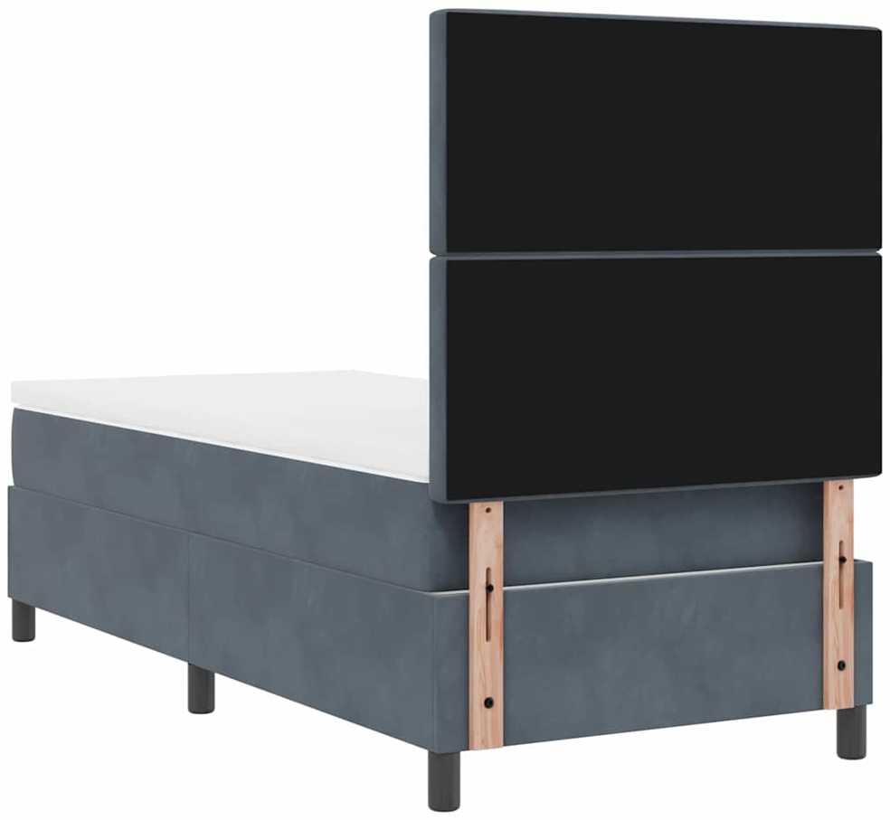 LED Čiužinio Lova Tamsiai pilka 100 x 200 cm Aksomas