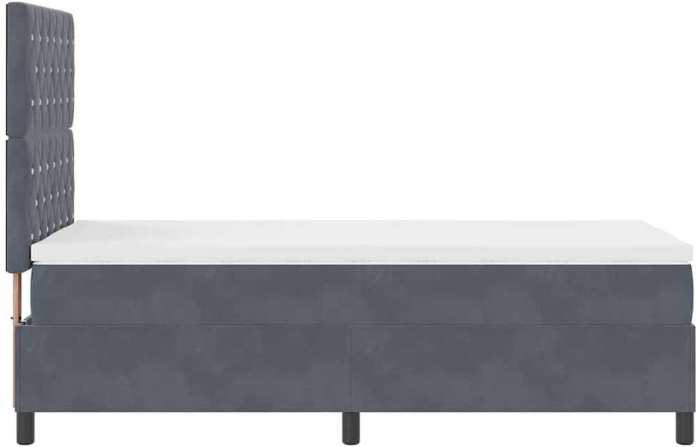 LED Čiužinio Lova Tamsiai pilka 100 x 200 cm Aksomas