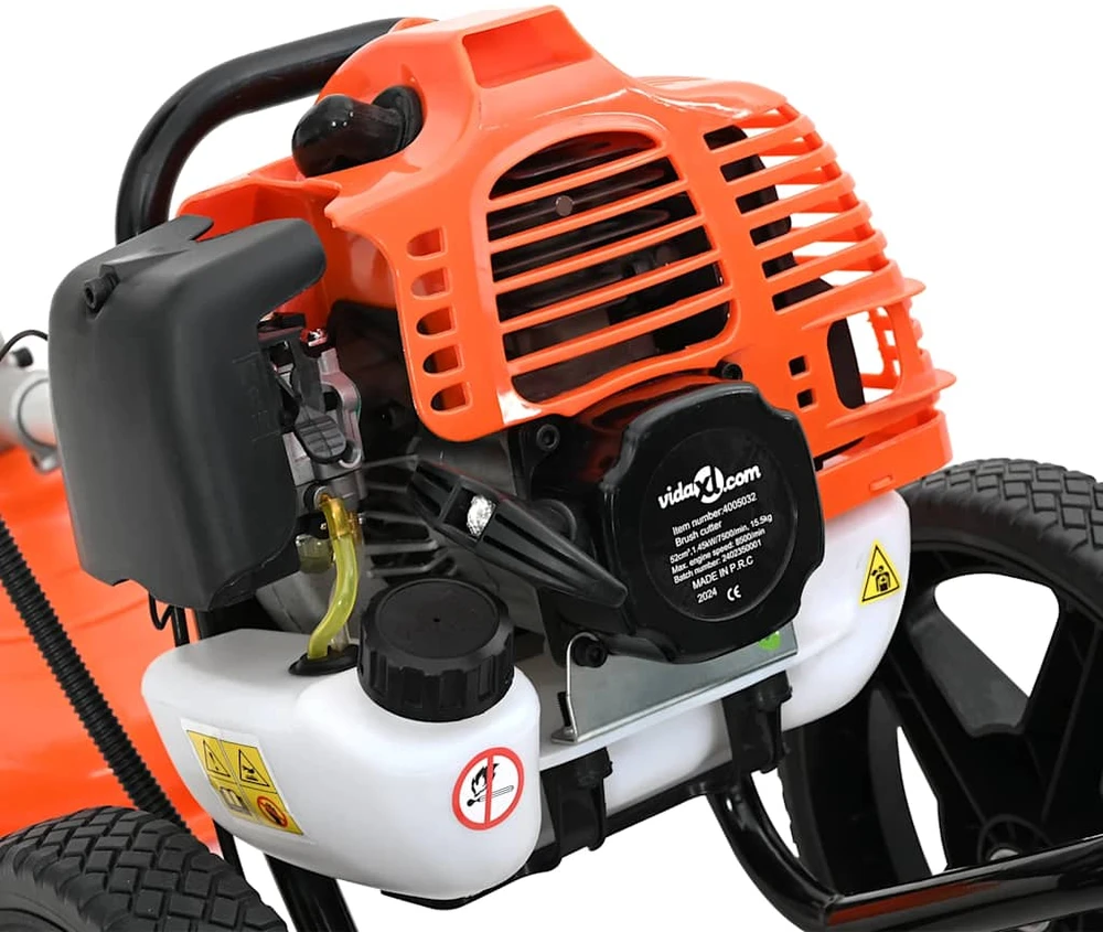 Krūmapjovė su ratukais, oranžinė, 52 cc, 1,45 kW