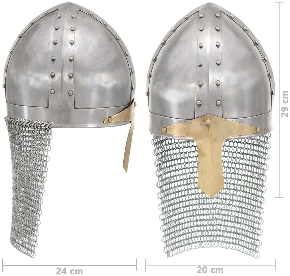 Kryžiuočių šalmas, sidabrinis, plienas, antikvarinė kopija