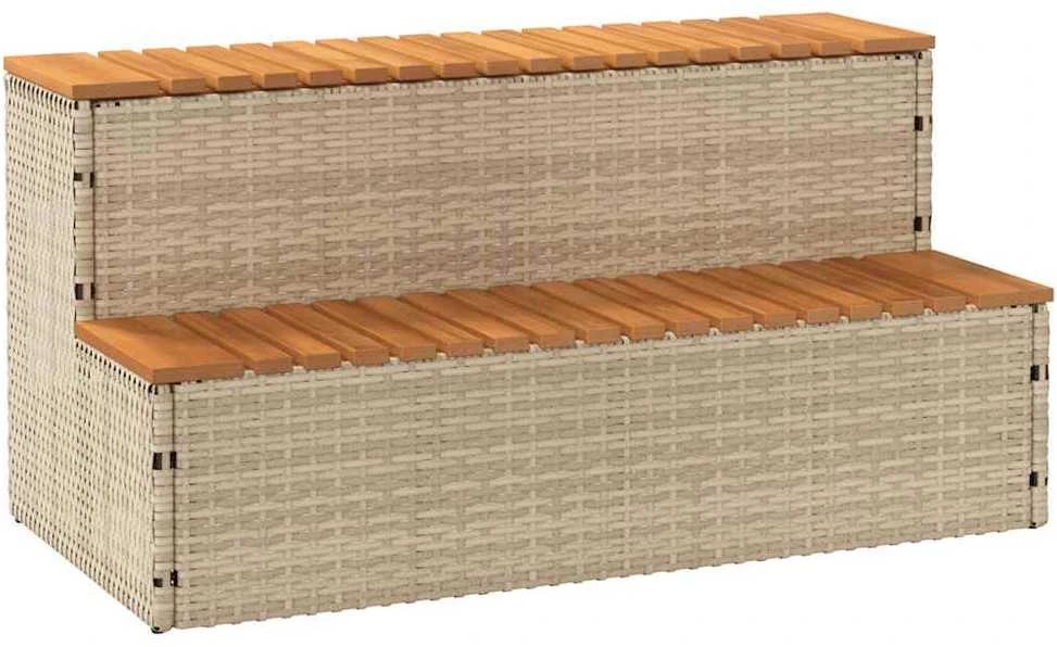 Kubilo žingsnis, 100x50x50,5cm, poliratanas ir akacijos masyvas