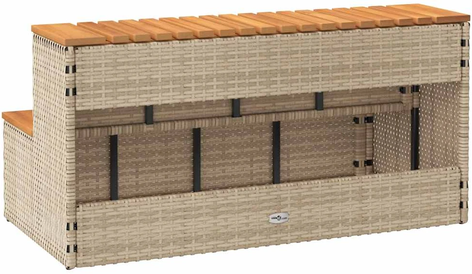 Kubilo žingsnis, 100x50x50,5cm, poliratanas ir akacijos masyvas