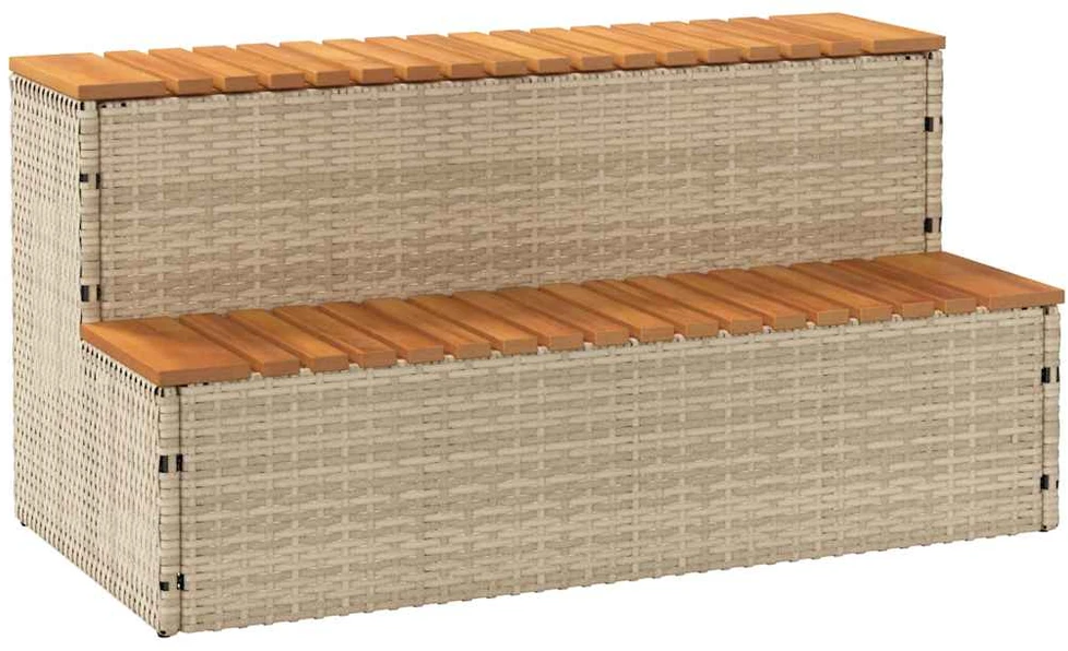 Kubilo žingsnis, 100x50x50,5cm, poliratanas ir akacijos masyvas