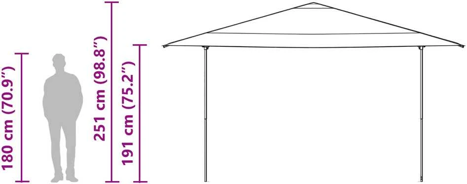 Kupolo palapinė 395 x 395 x 251 cm Žalia audinys