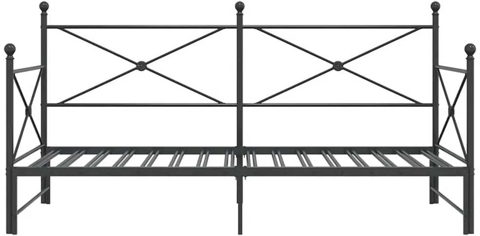 kušetė su kušete be čiužinio Juodas 100x200 cm Plienas