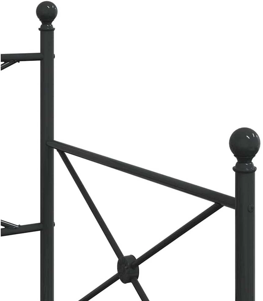 Lova kušetė su kušete be čiužinio Juodas 75x190 cm Plienas
