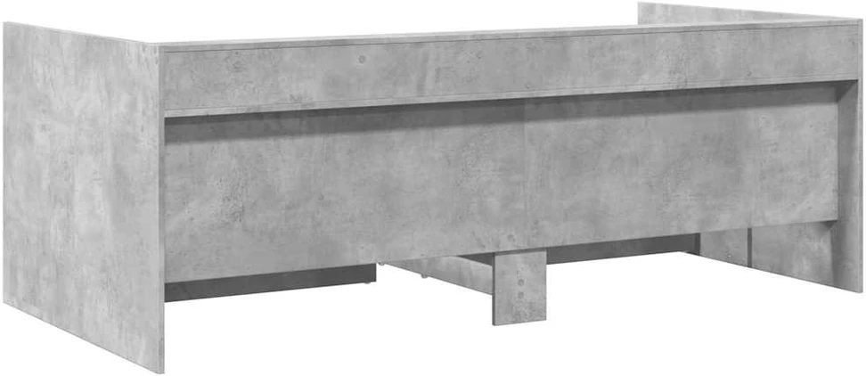 Lova su stalčiais, betono pilka, 75x190cm, apdirbta mediena